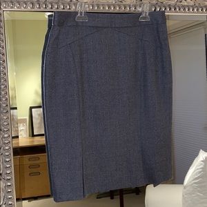Ted Baker Heather Gray Wool Pencil Skirt pleating